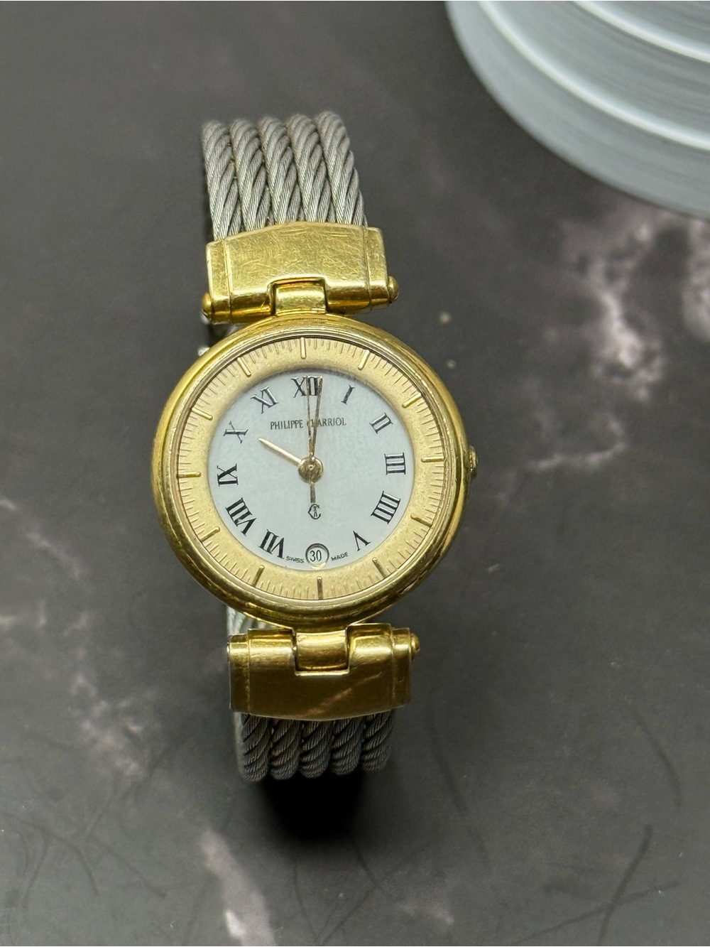 WOMAN'S PHILLIPE CHARRIOL 32mm STAINLESS STEEL CELTIC CABLE QUARTZ WATCH